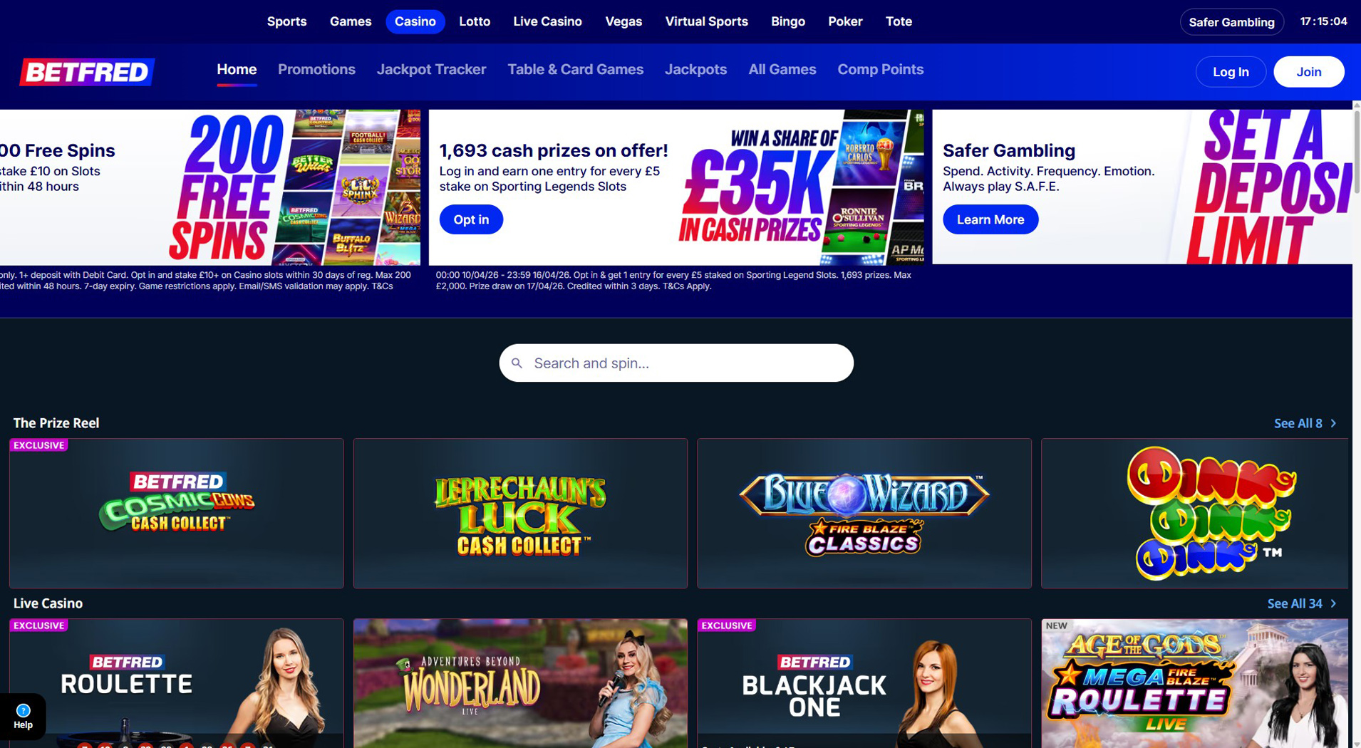 2. Betfred Casino - Fast Neteller Casino Access